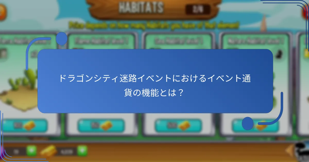 ドラゴンシティ迷路イベントにおけるイベント通貨の機能とは？