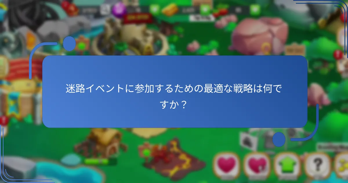 迷路イベントに参加するための最適な戦略は何ですか？